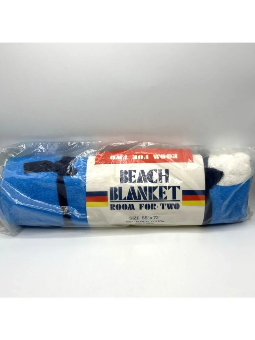Vintage Beach Blanket Towel for Two Tropical Cotton Sailboat 50x72